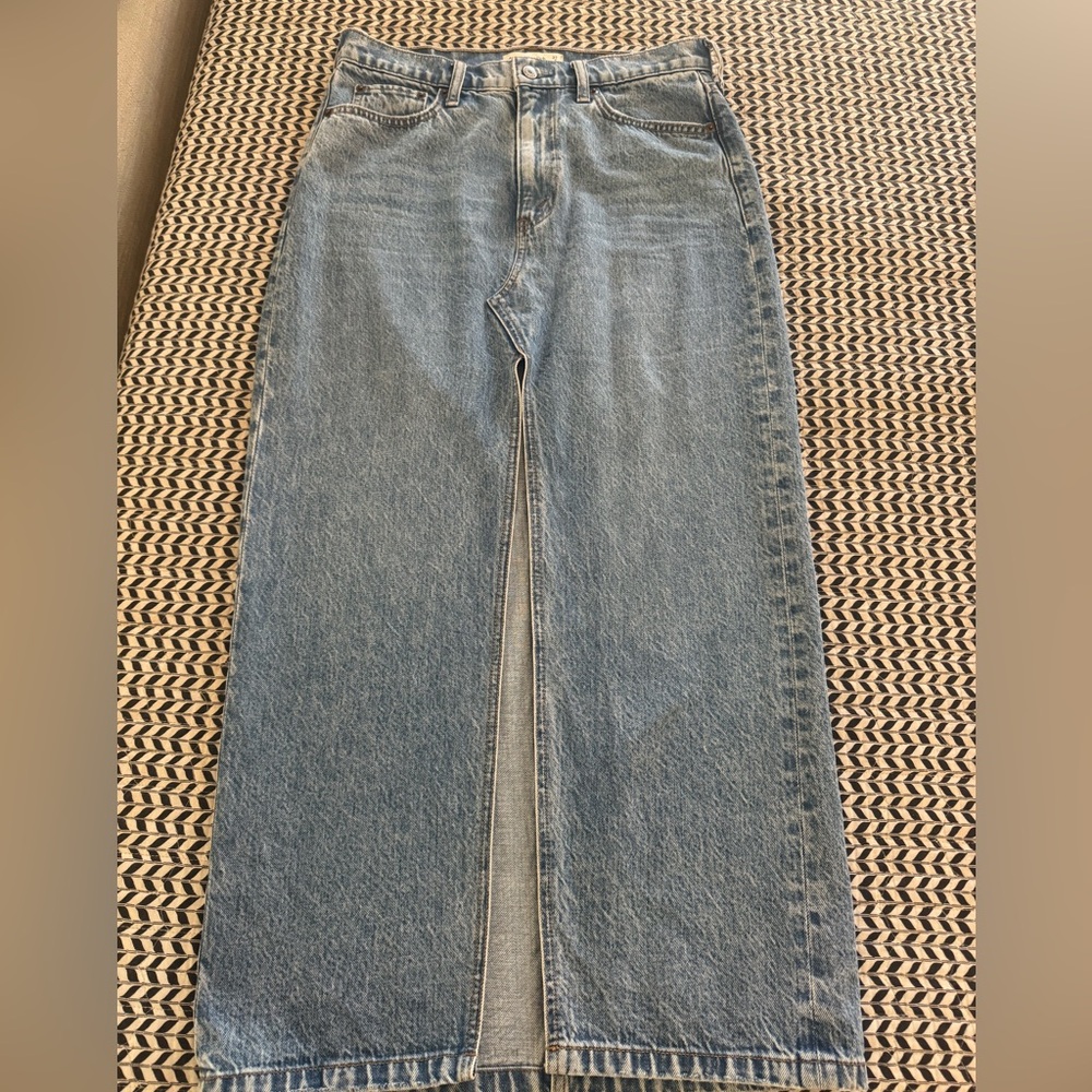 Abercrombie & Fitch Light Blue Denim Maxi Skirt